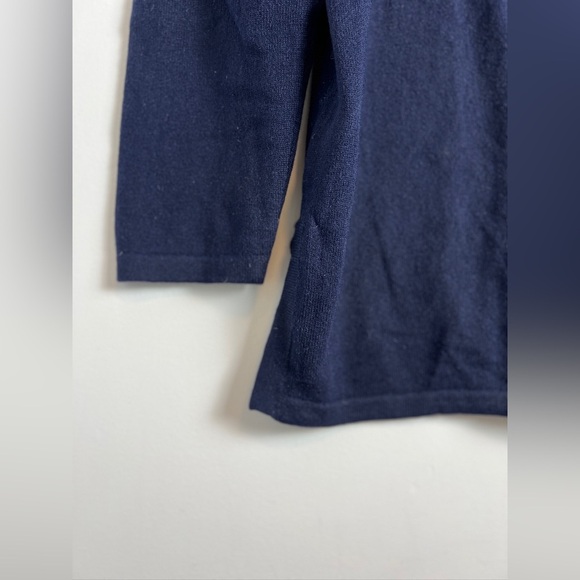 Cashmere navy Henley button sweater - Picture 2 of 9